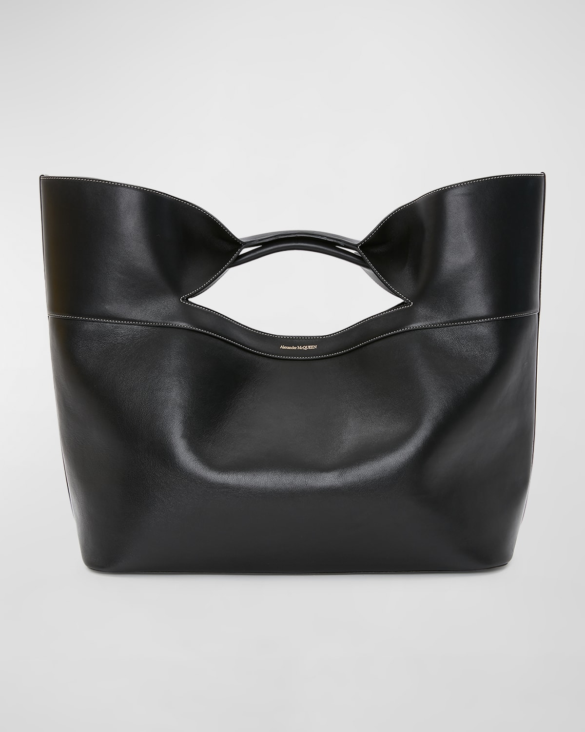 ALEXANDER MCQUEEN THE BOW LARGE LEATHER TOP-HANDLE BAG