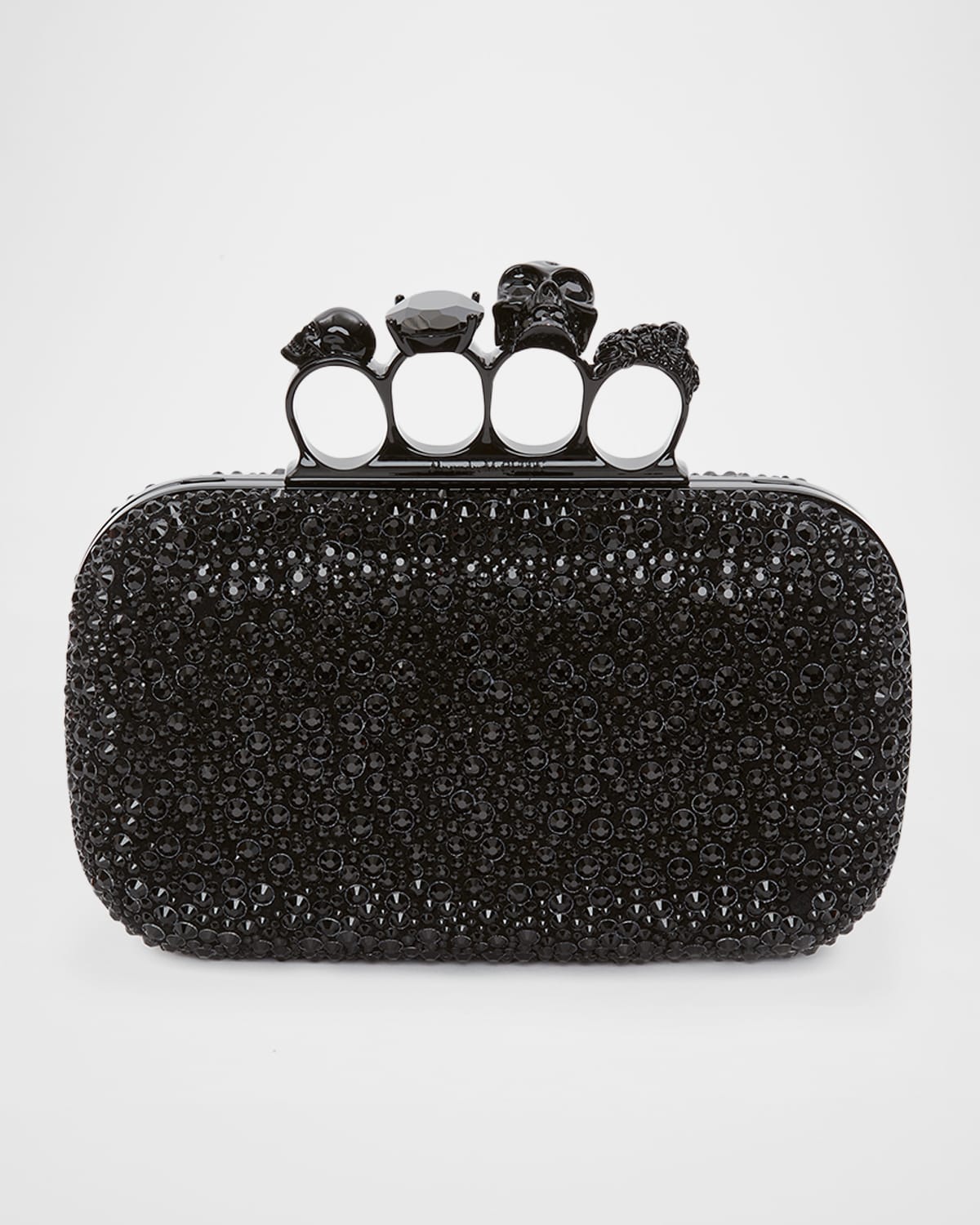 Alexander Mcqueen Skull Crystal Embellished Four-ring Box Clutch