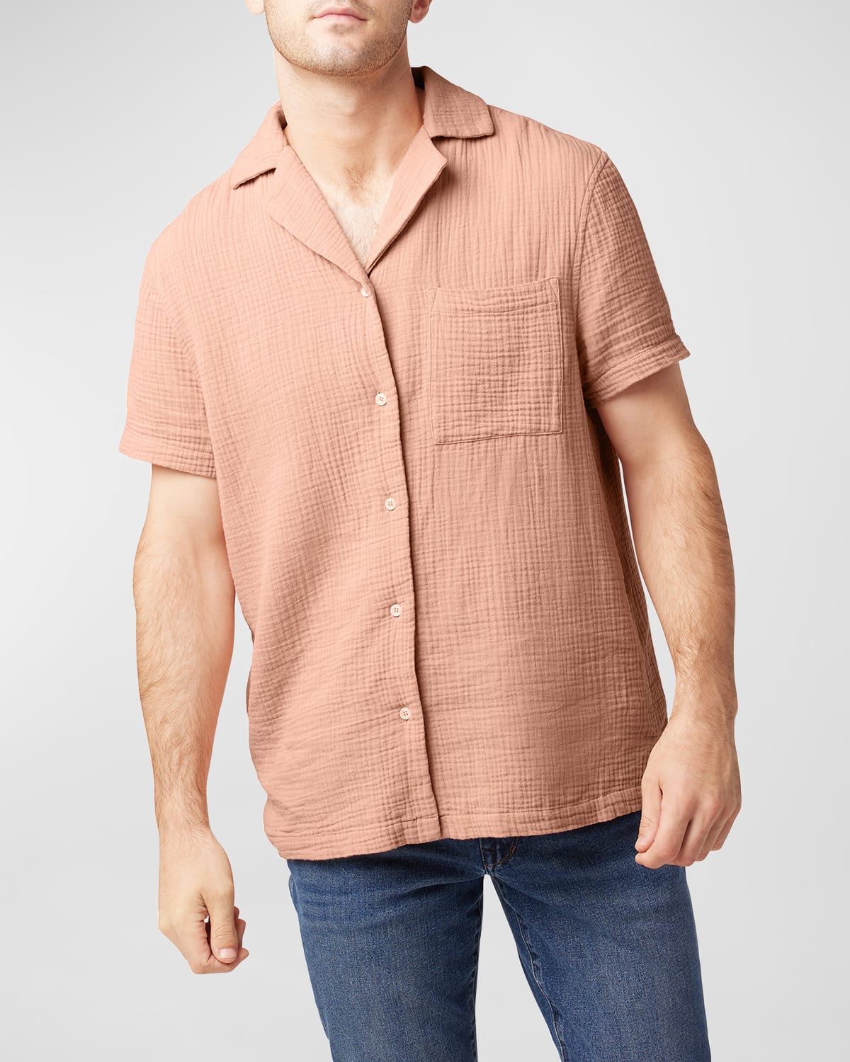 Joe's Jeans Men's Textured Cotton Camp Shirt