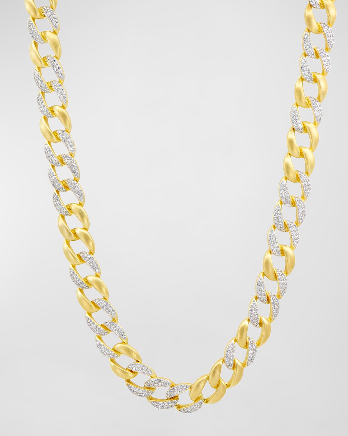 Freida Rothman Pave Cubic Zirconia Chain-link Necklace In Gold And Silver