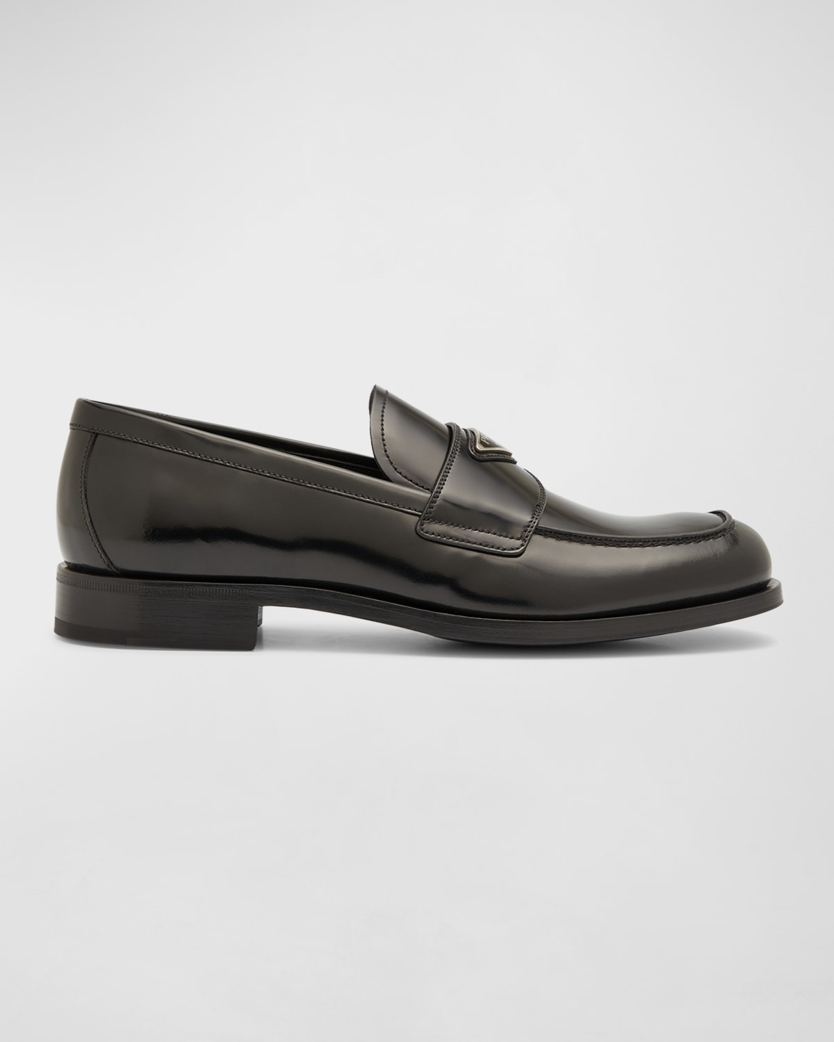 Men's Triangle Logo Leather Loafers