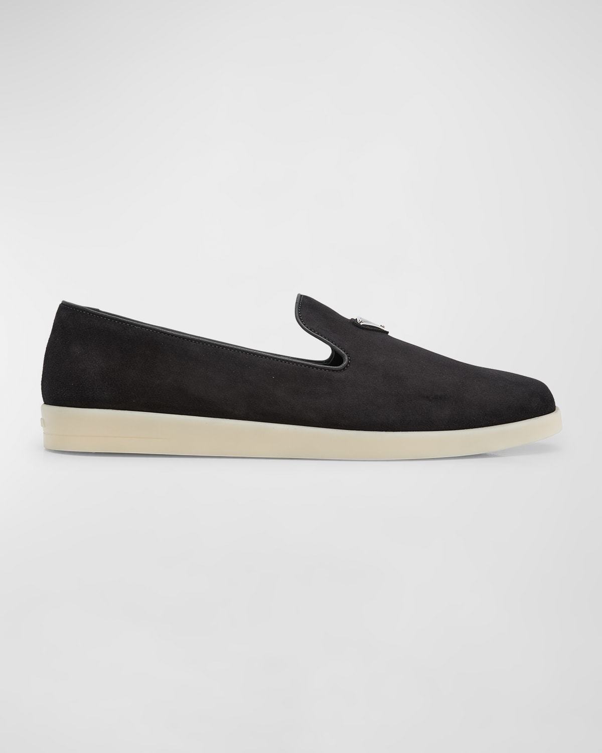 Men's Triangle Logo Suede Loafers