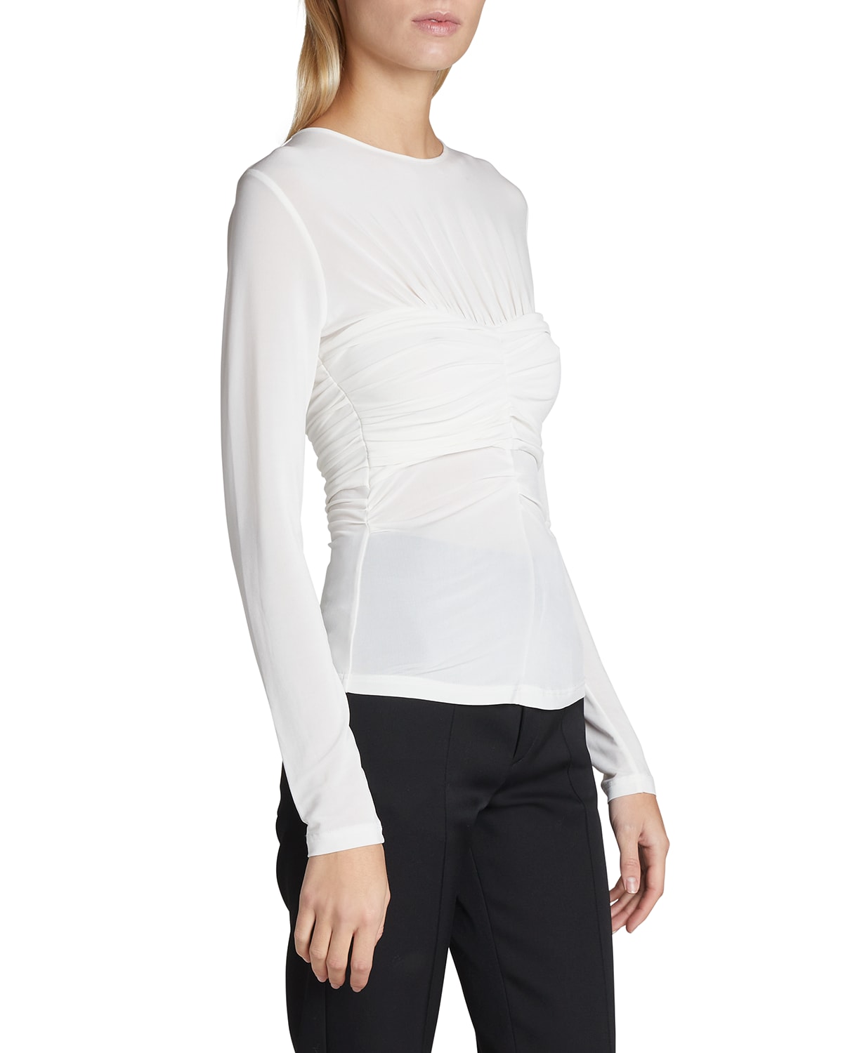 Isabel Marant Jalila Ruched Stretch-jersey Top In White