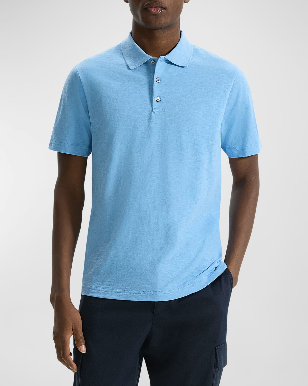 Shop Theory Men's Bron D Cosmos Polo Shirt In Powder Blue