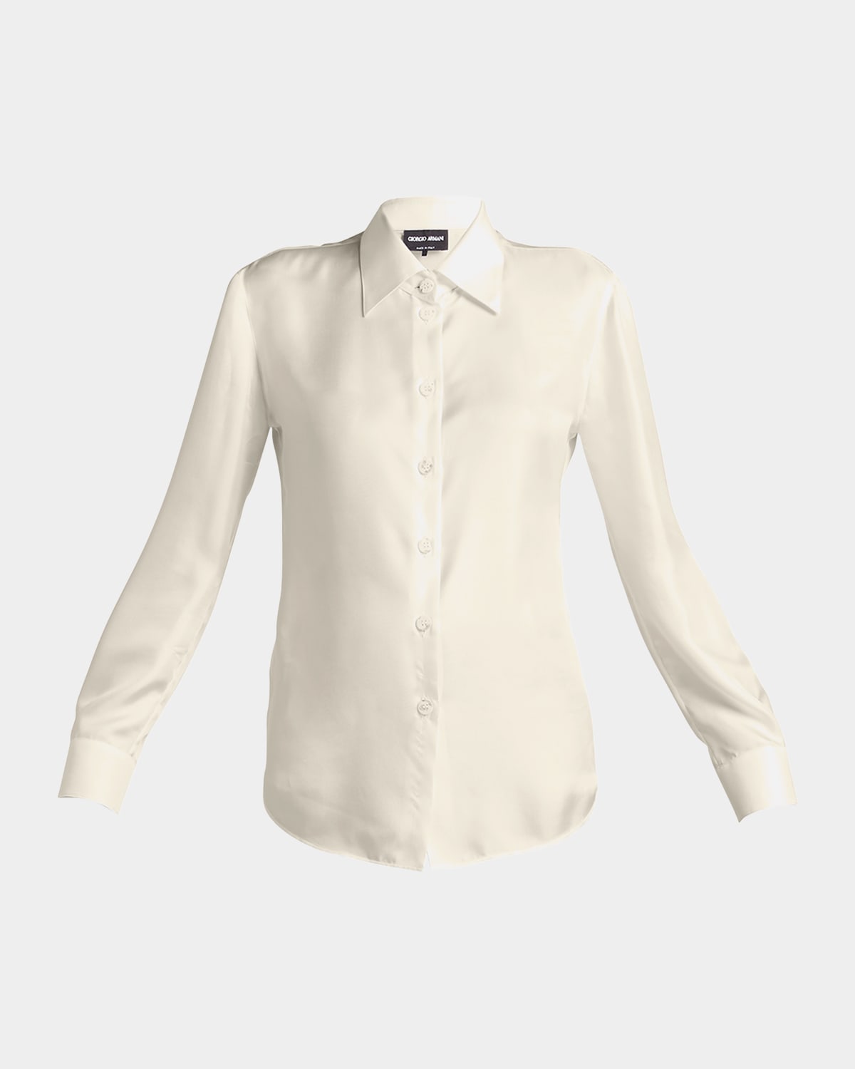 Button-Down Silk Twill Blouse