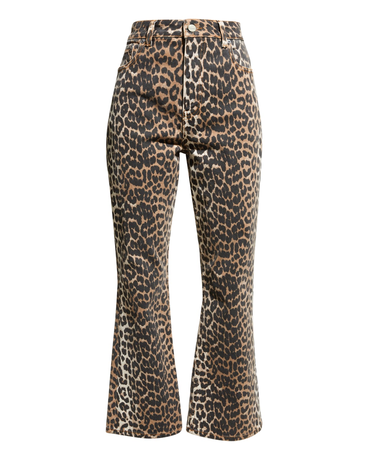 Betzy Leopard Cropped Bootcut Jeans