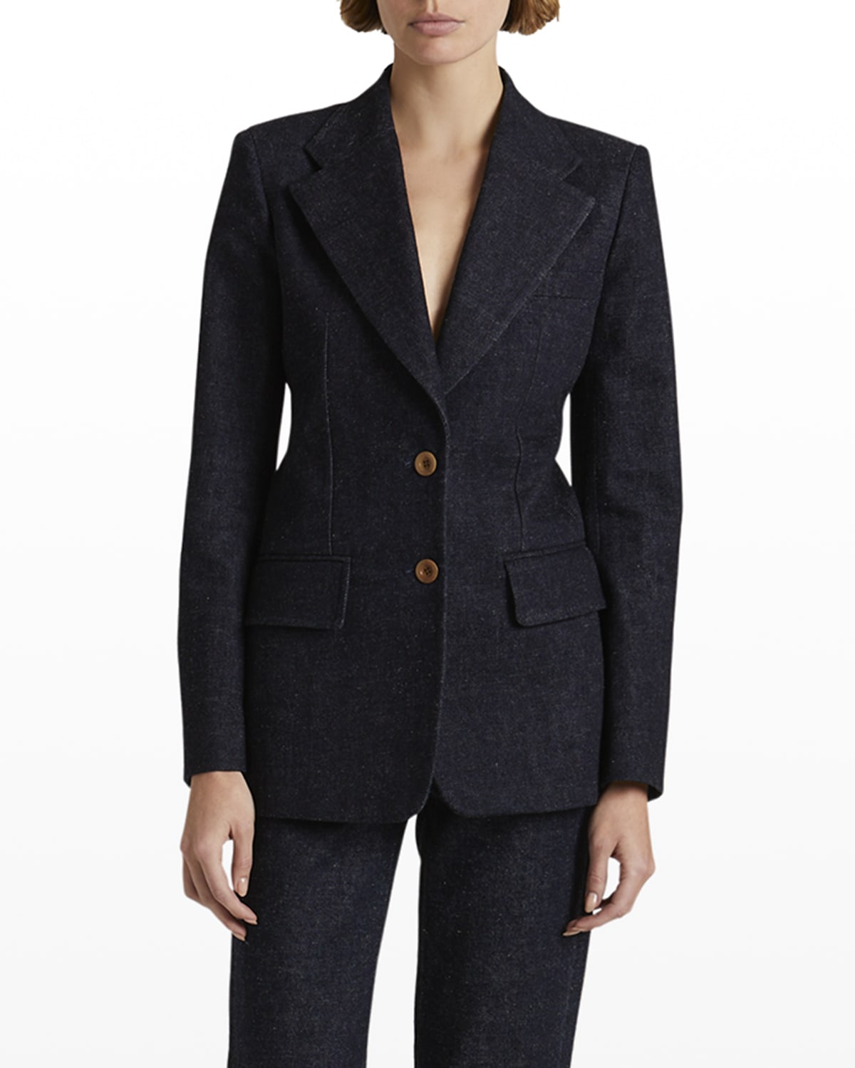 Chloé Single-breasted Jacket In Dark Blue Denim In Iconic Navy