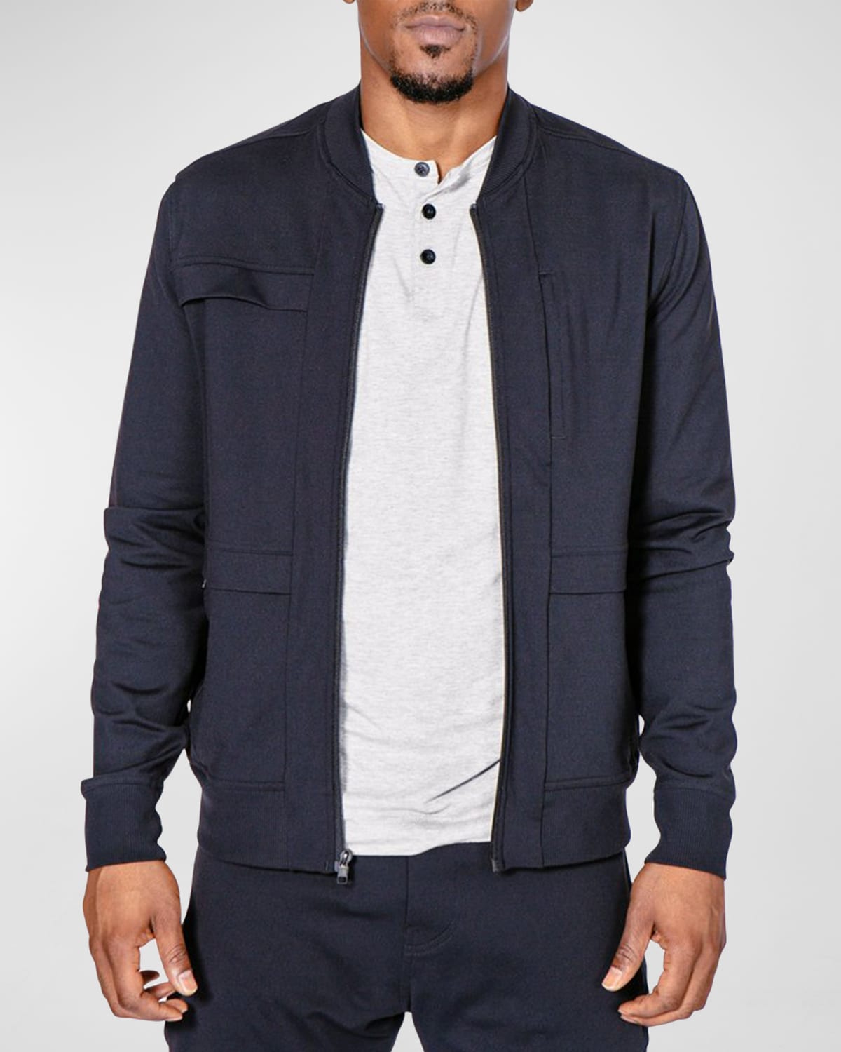 Men's Crosstown Nylon-Stretch Zip Bomber Jacket