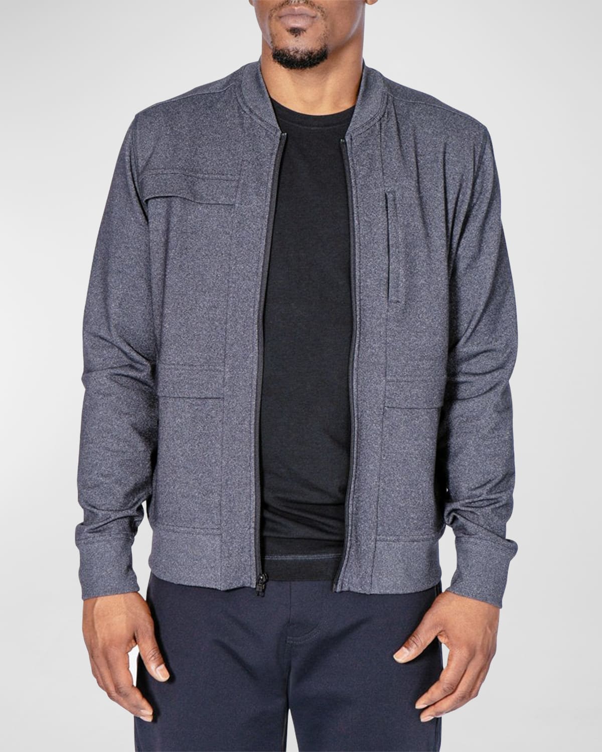 Men's Crosstown Nylon-Stretch Zip Bomber Jacket