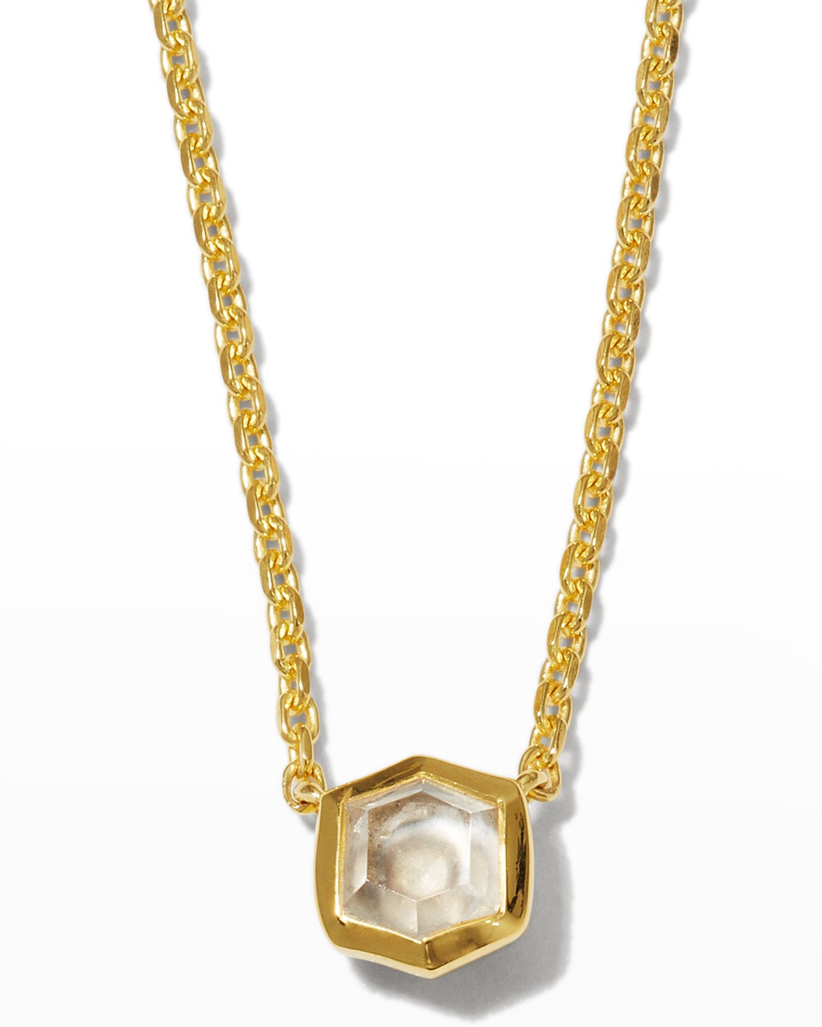 Kendra Scott Davie Pendant Necklace In Clear Rock Crysta