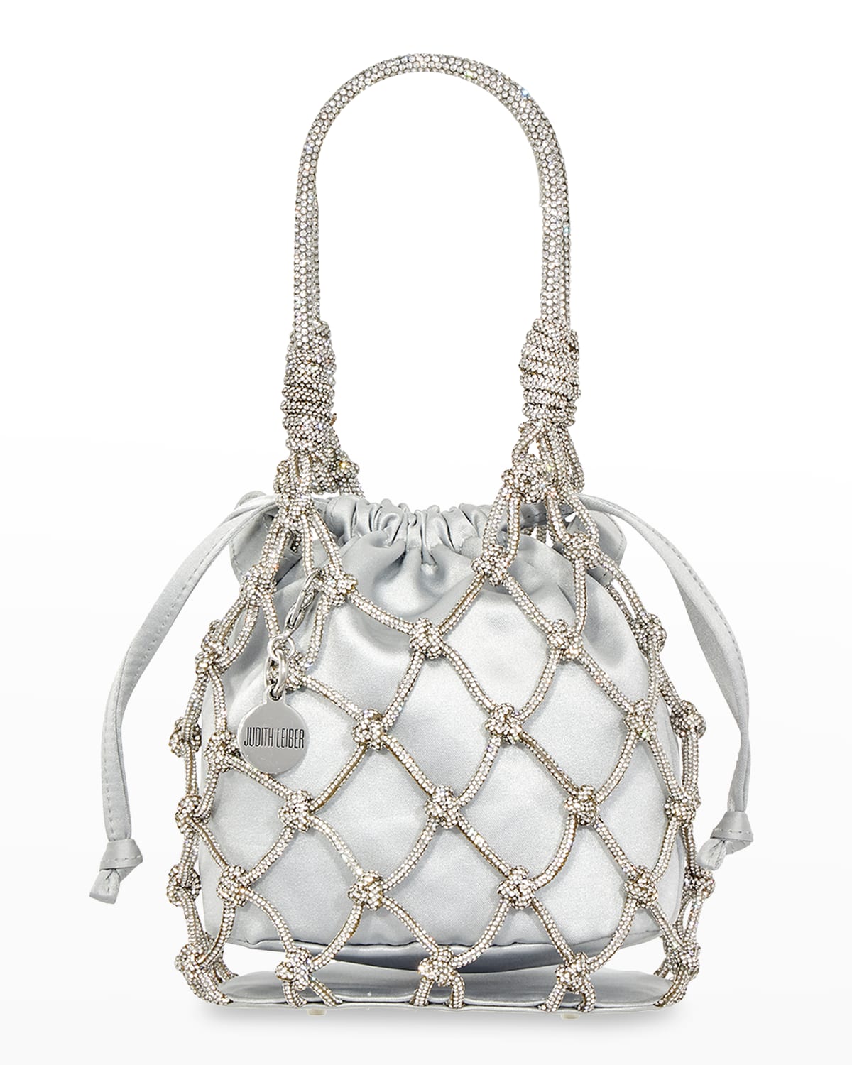 JUDITH LEIBER SPARKLE CRYSTAL NET TOP-HANDLE BAG