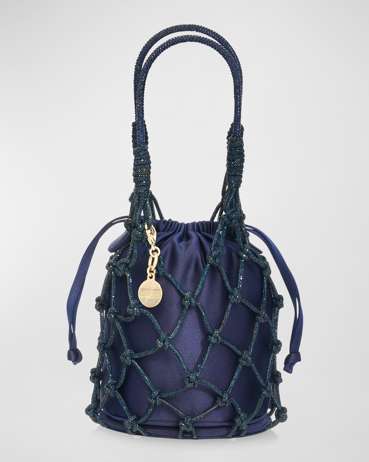 Sparkle Crystal Net Top-Handle Bag