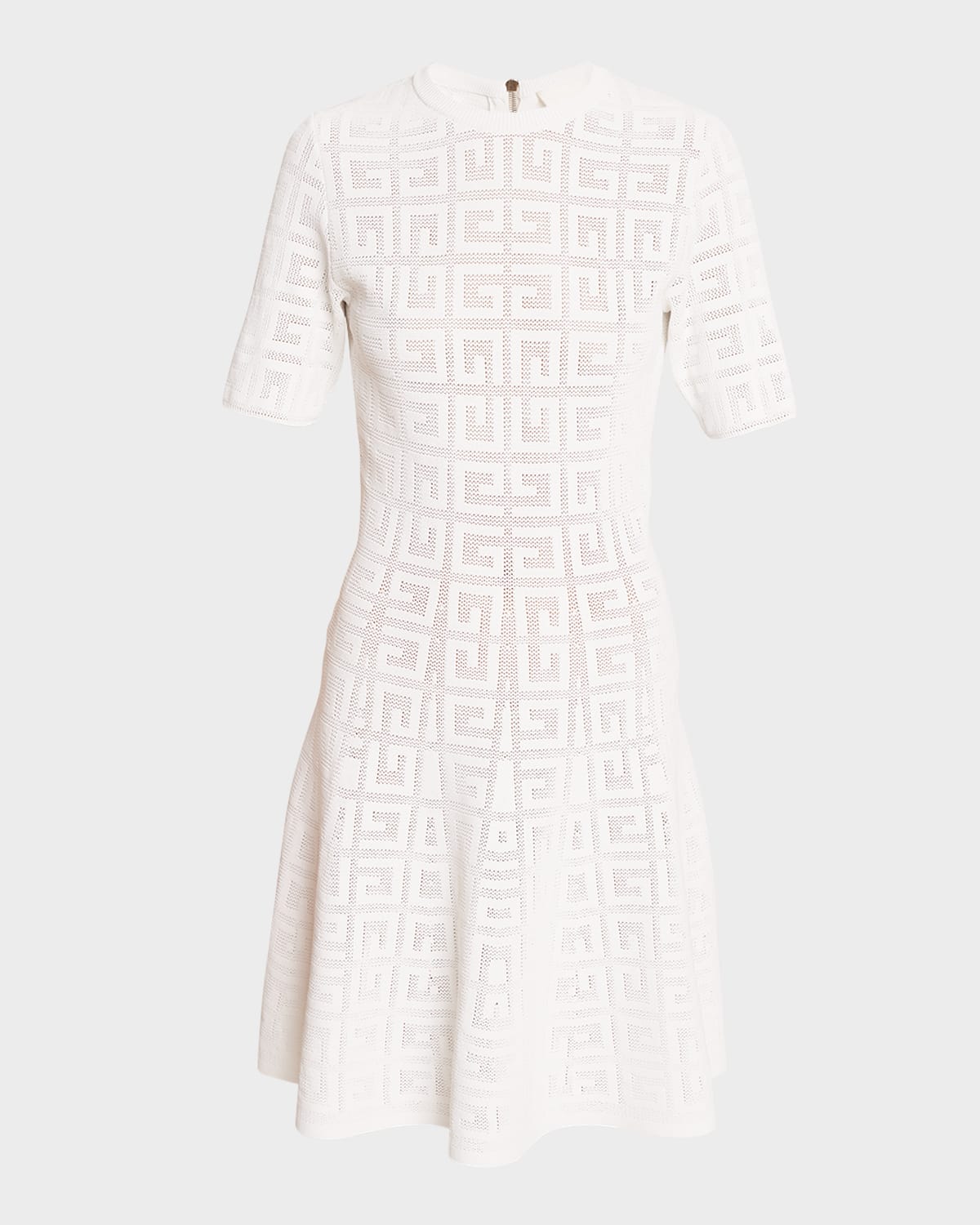 Shop Givenchy 4g Pointelle Mini Dress In White