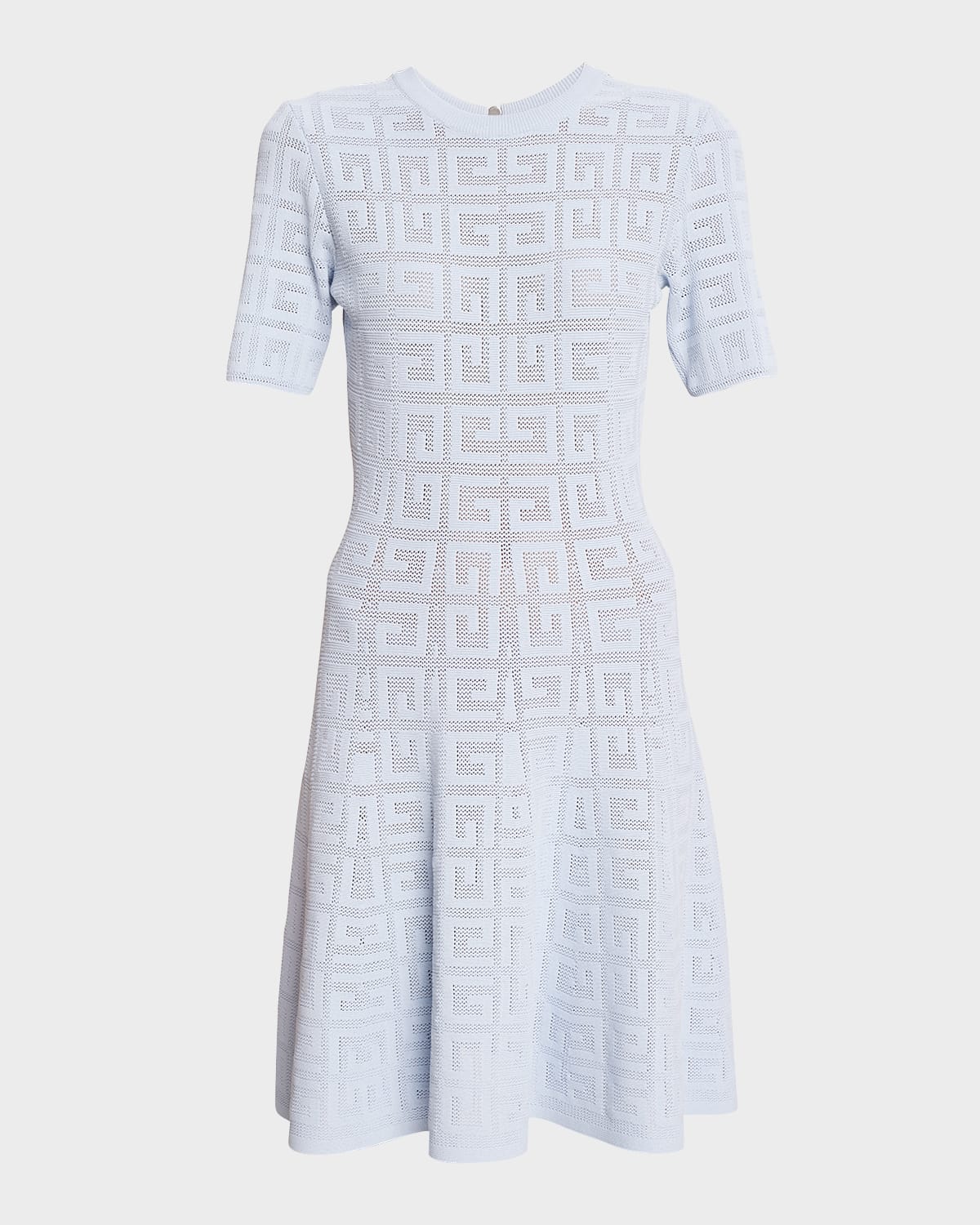 Givenchy 4g Pointelle Mini Dress In Baby Blue