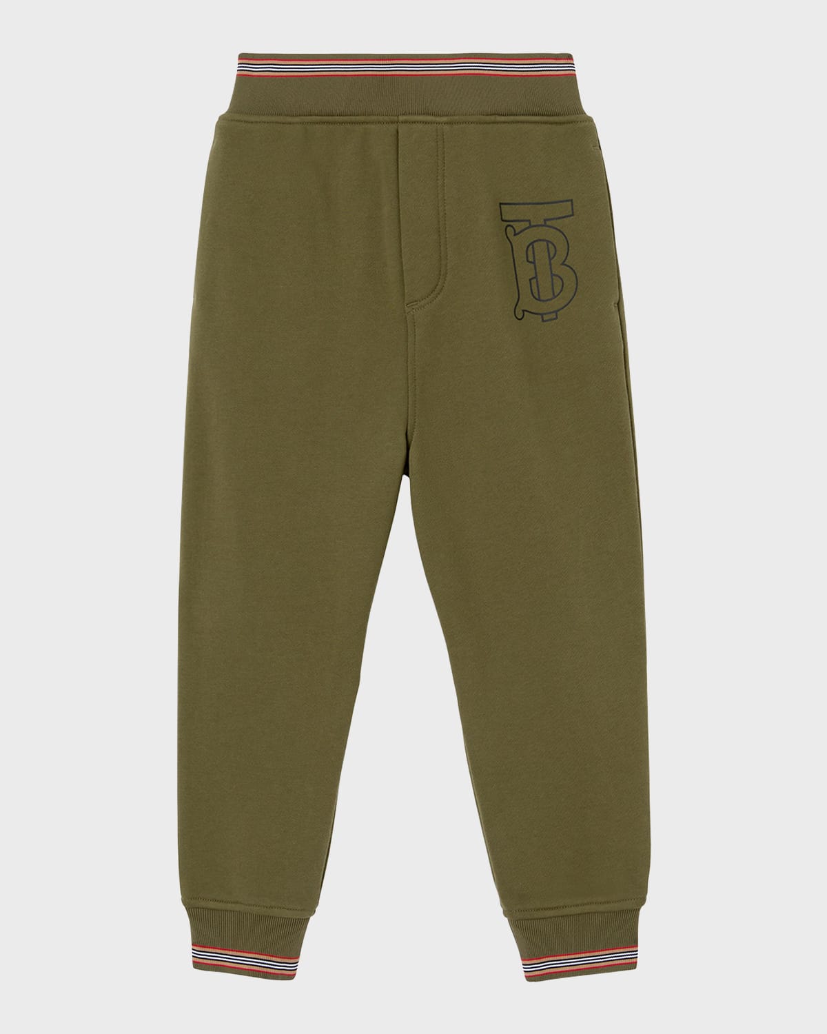 BURBERRY BOY'S LESTER EMBROIDERED MONOGRAM JOGGERS
