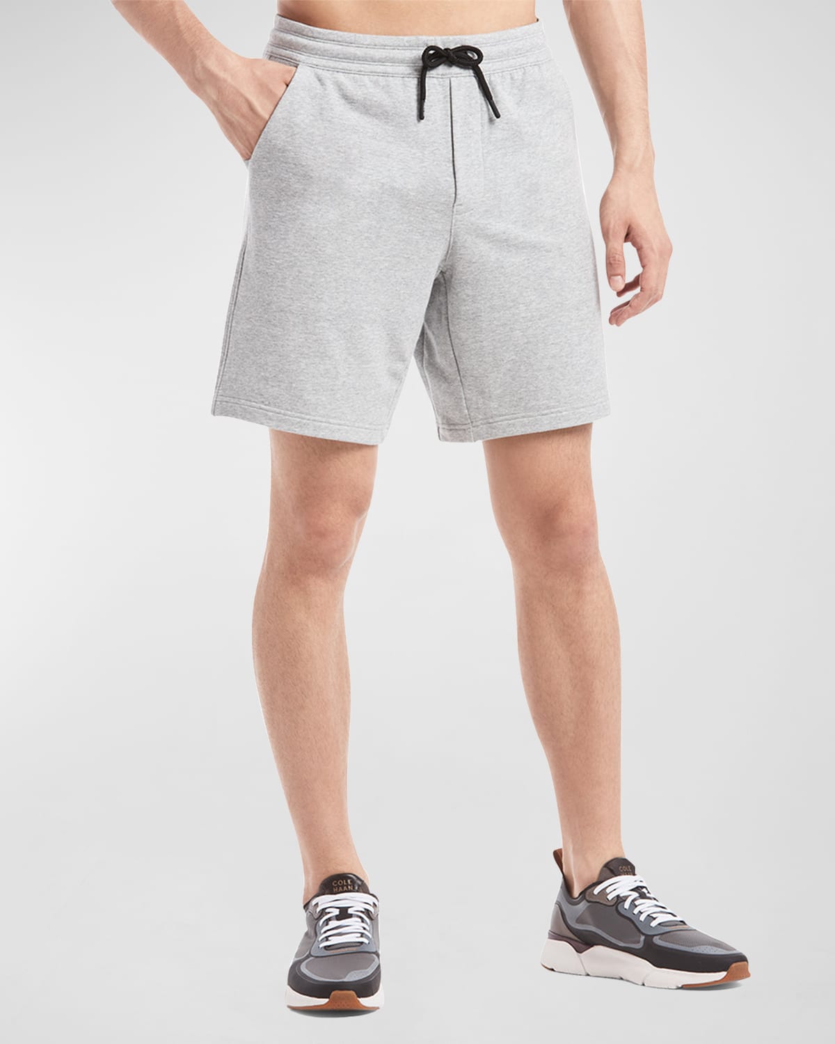 Shop Public Rec Men's Weekend Cotton-stretch Shorts In Heather Silver Spoon