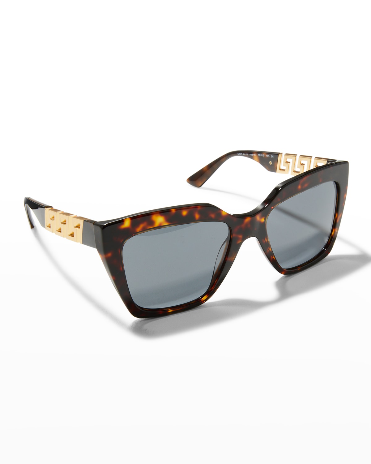 Versace Greca Chain Square Acetate Sunglasses In Havana