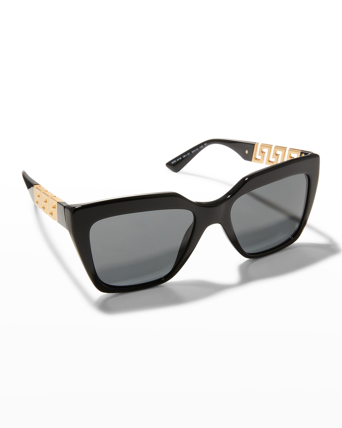 Versace Greca Chain Square Acetate Sunglasses In Black