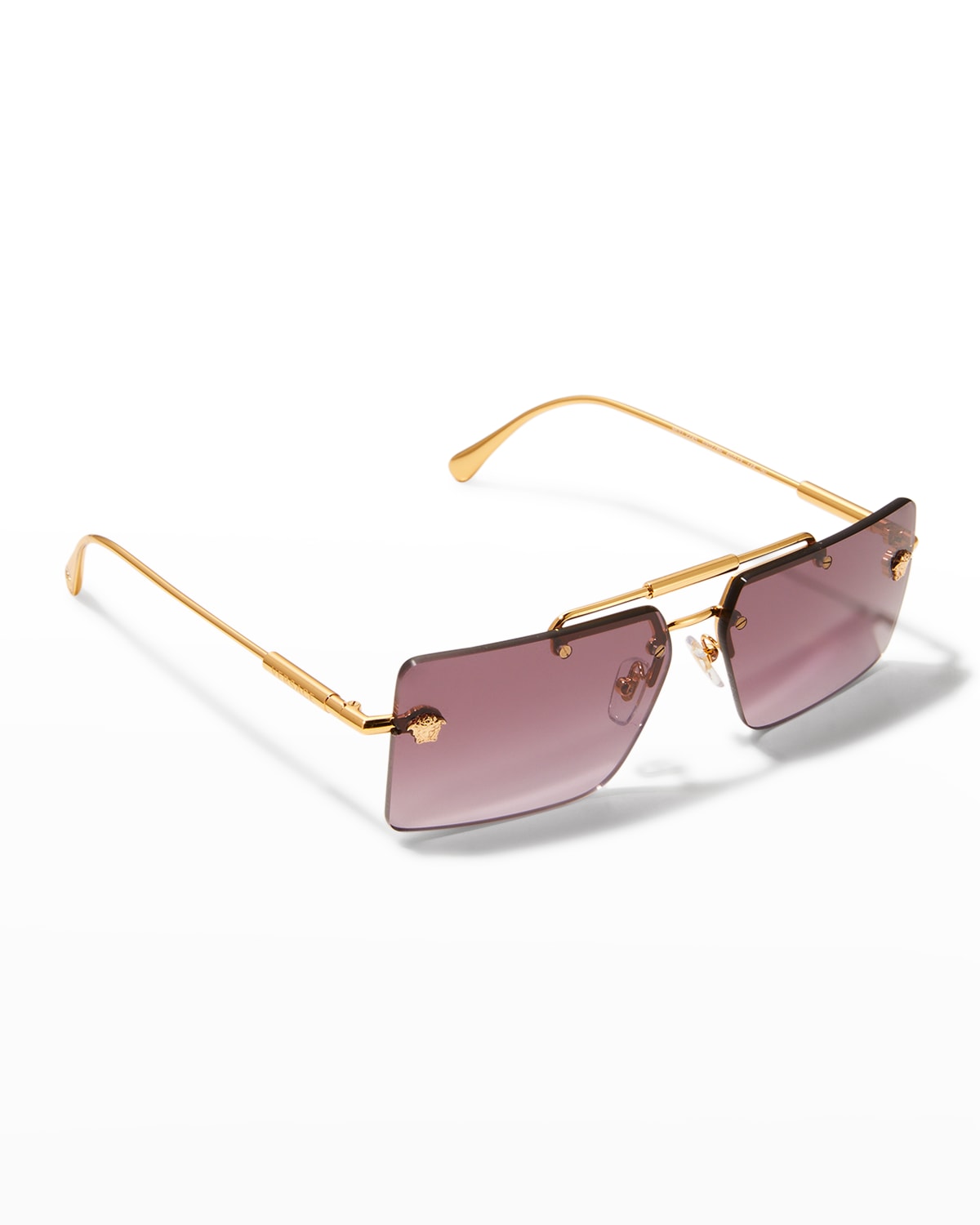 Versace 60mm Rectangular Sunglasses In Violet Gradient