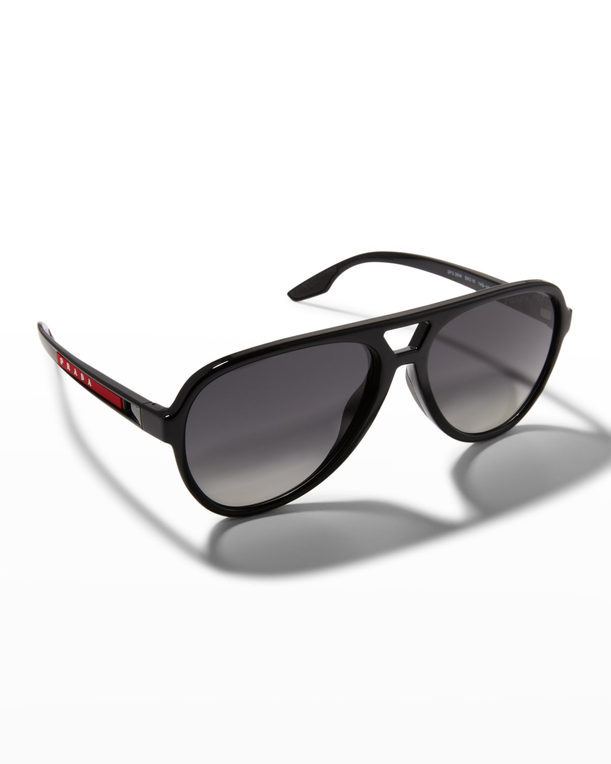 Men's Double-Bridge Gradient Lens Square Sunglasses