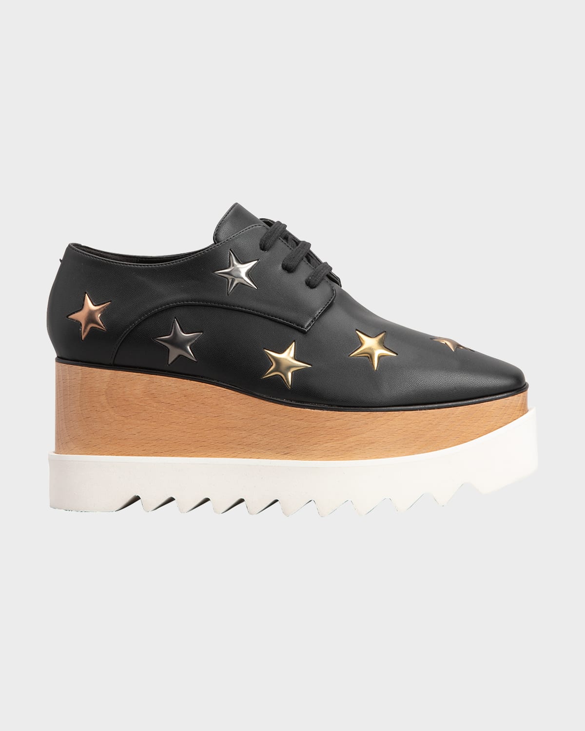 Stella Mccartney Elyse Star Platform Loafers In Black