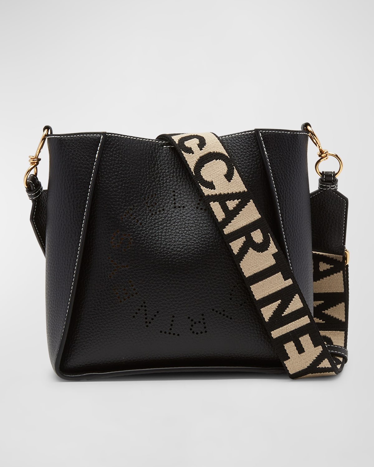 Stella Mccartney Perforated Logo Faux-leather Shoulder Bag