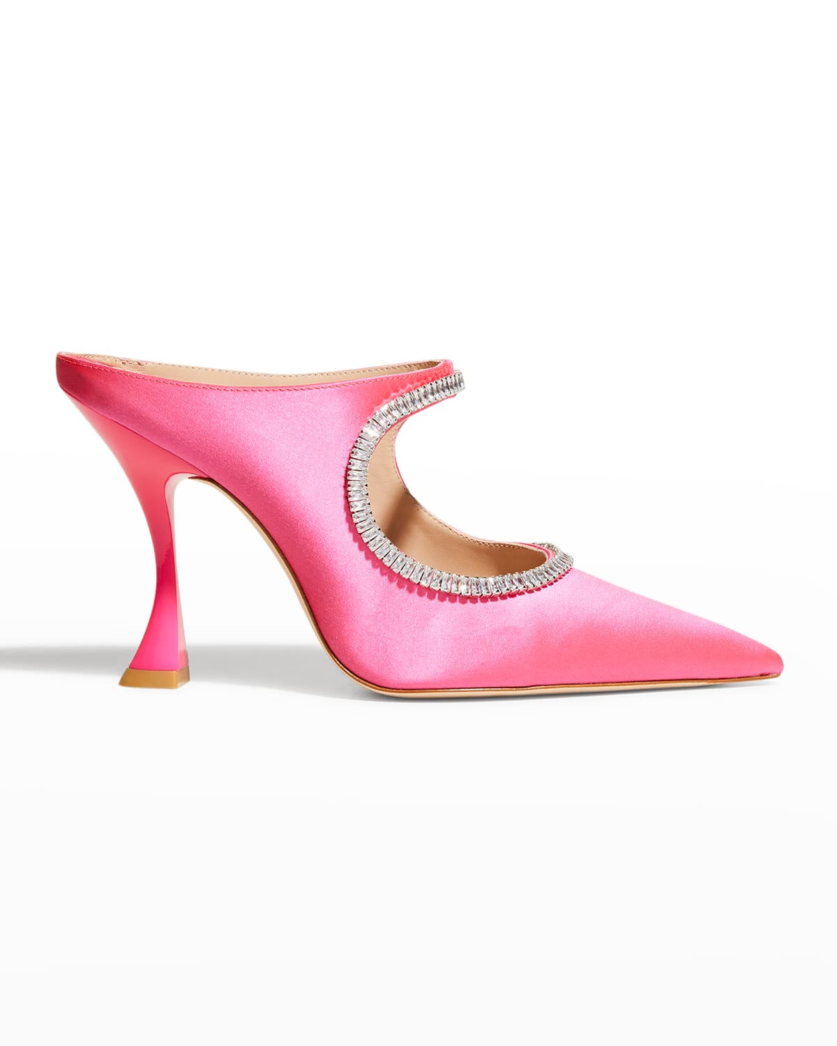 Stuart Weitzman Crystal-embellished 110mm Cut-out Mules In Magentaclear
