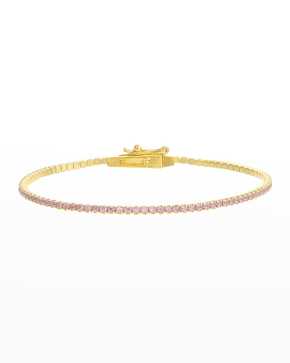 Adinas Jewels Thin Gemstone Tennis Bracelet In Dusty Pink