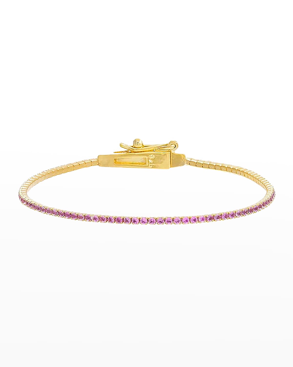 Adinas Jewels Thin Gemstone Tennis Bracelet In Sapphire Pink