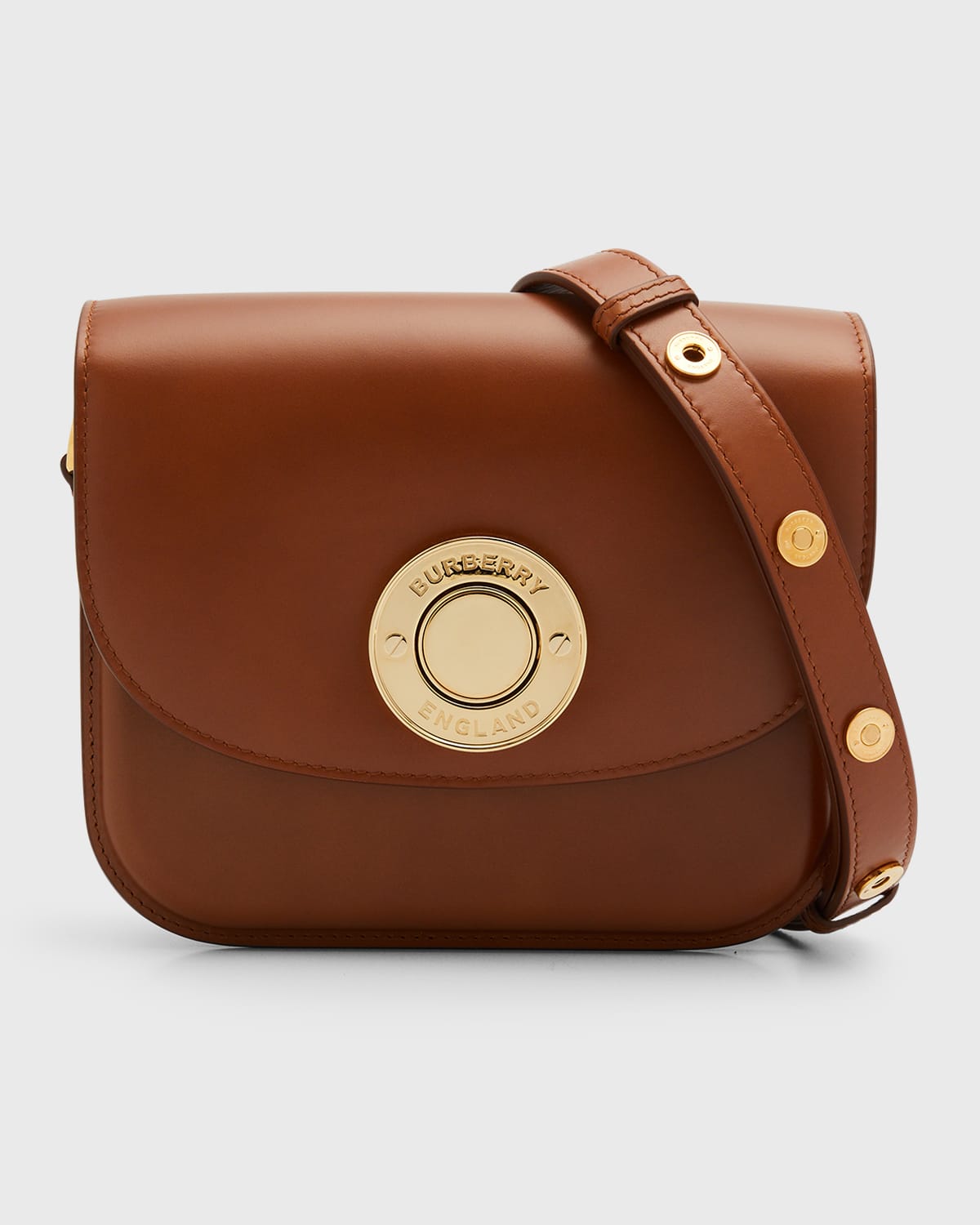Burberry Note Small Leather Saddle Shoulder Bag