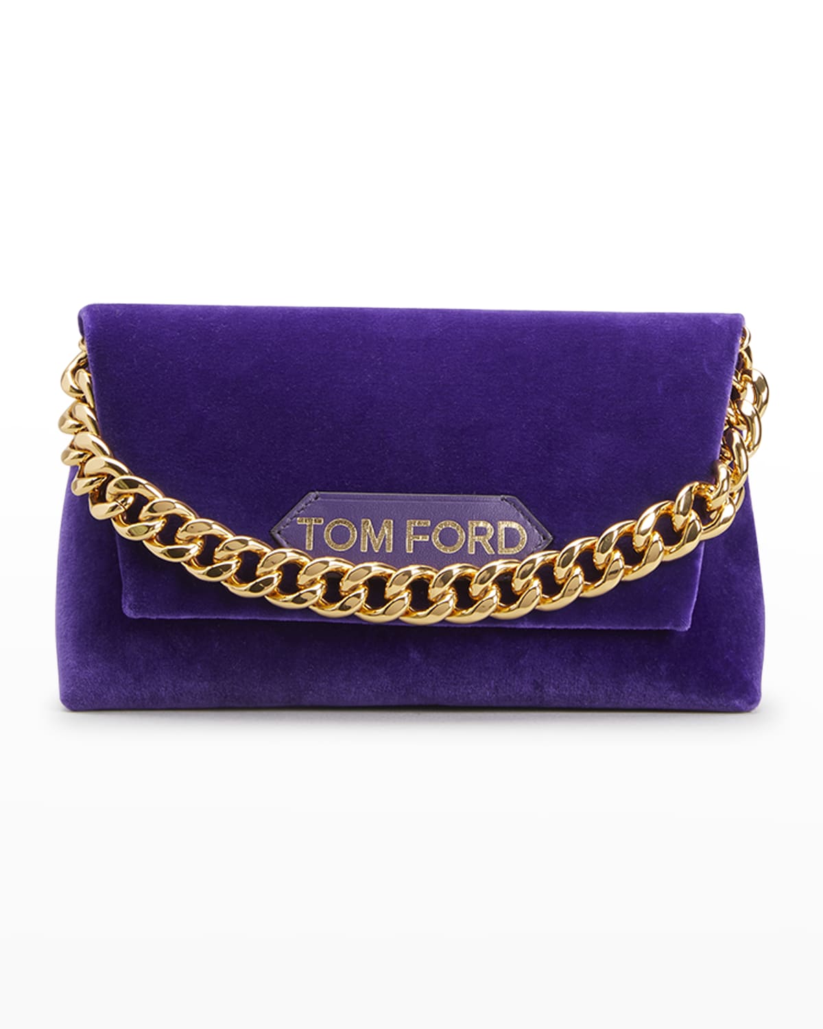 TOM FORD Mini Flap Velvet Chain Clutch Bag