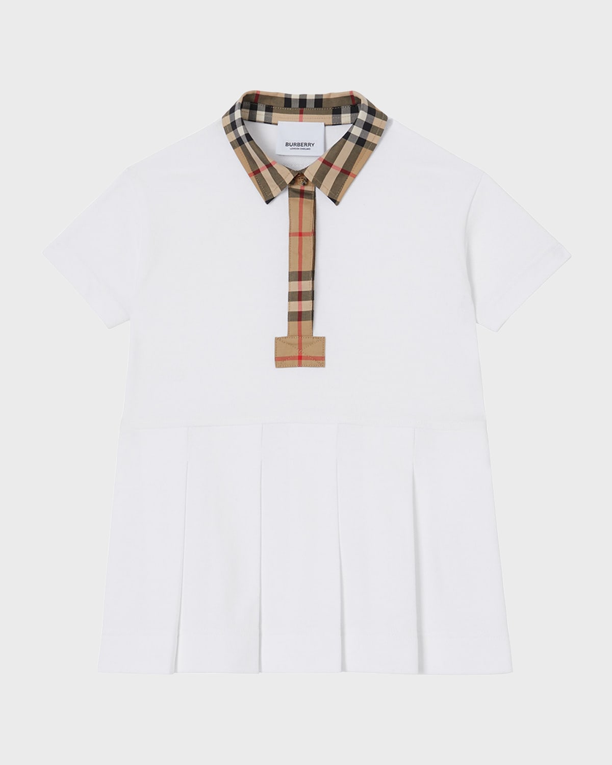 Girl's Sigrid Vintage Check Polo Shirt Dress, Size 12M-2