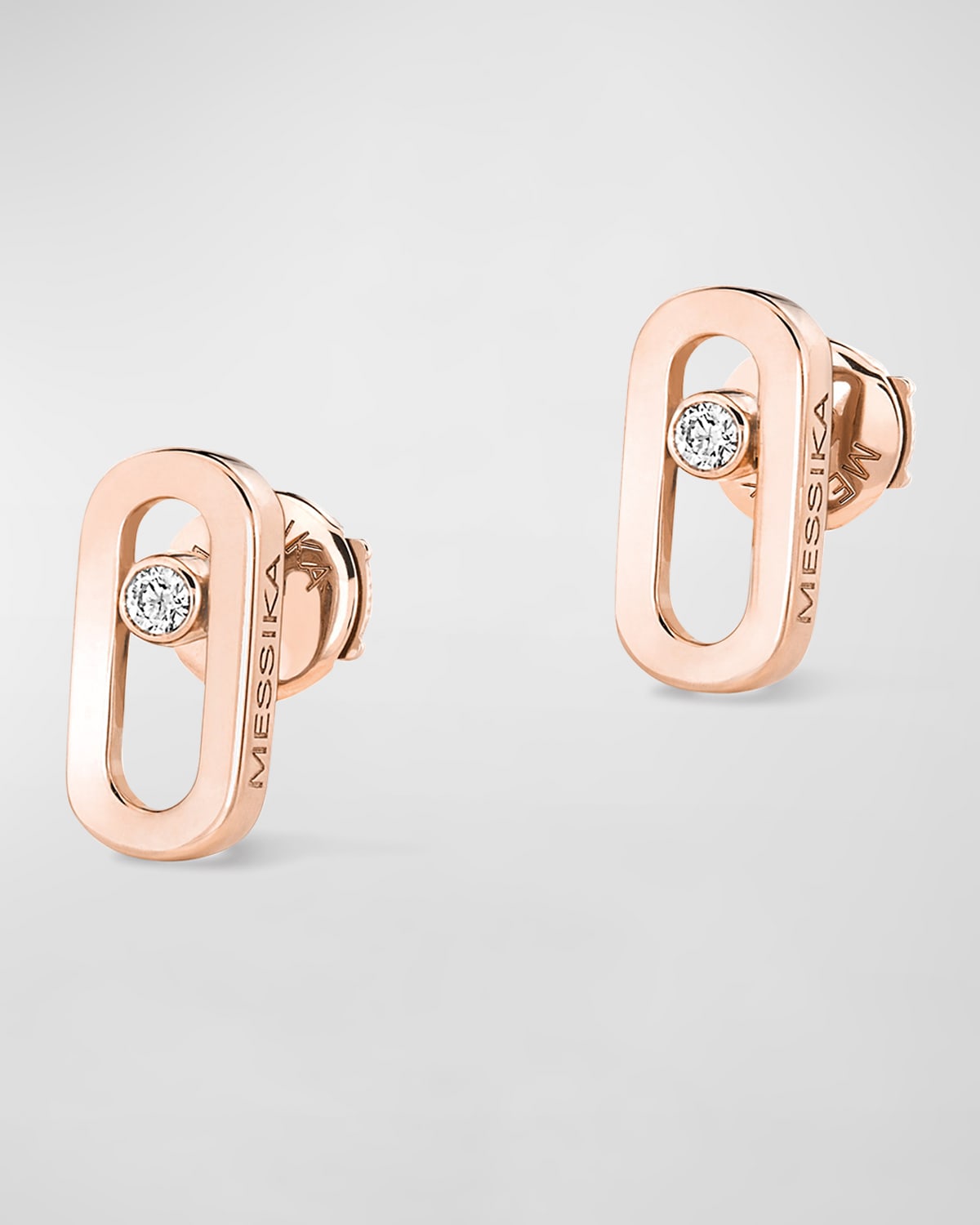 Messika Move Uno 18K Rose Gold Free-Moving Diamond Stud Earrings