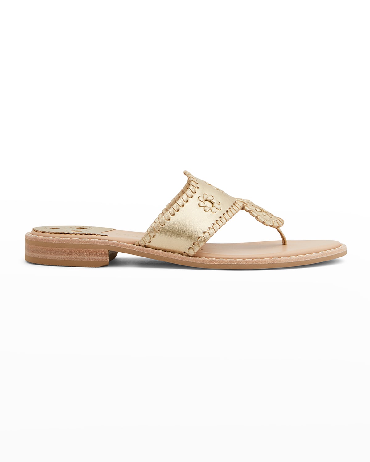 JACK ROGERS JACKS WOVEN LEATHER THONG SANDALS