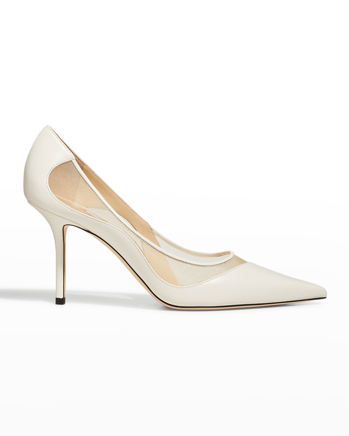 Jimmy Choo Cass Leather Plexi Stiletto Pumps In Latte/natural
