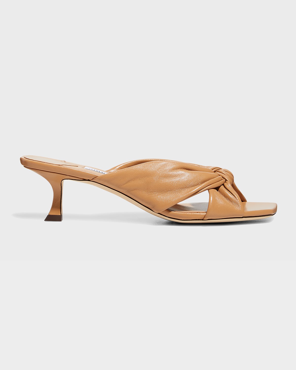 Jimmy Choo Avenue Crisscross Knot Slide Sandals In Caramel