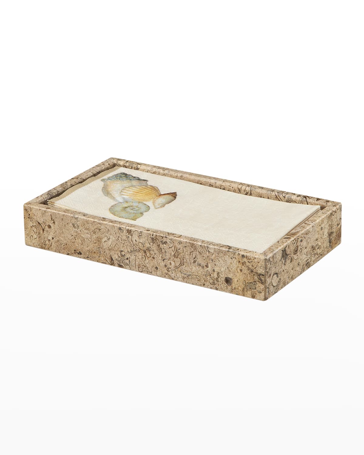 Marble Crafter Fossil Stone Polished Guest Towel Tray In Beige/ivory