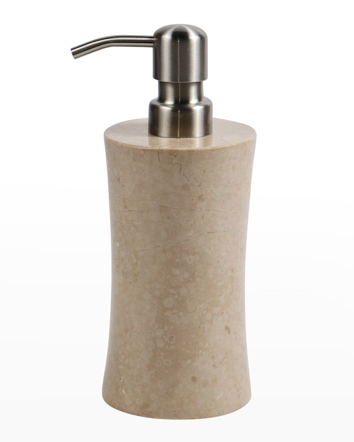 Marble Crafter Myrtus Polished Verona Beige Marble Soap Dispenser In White