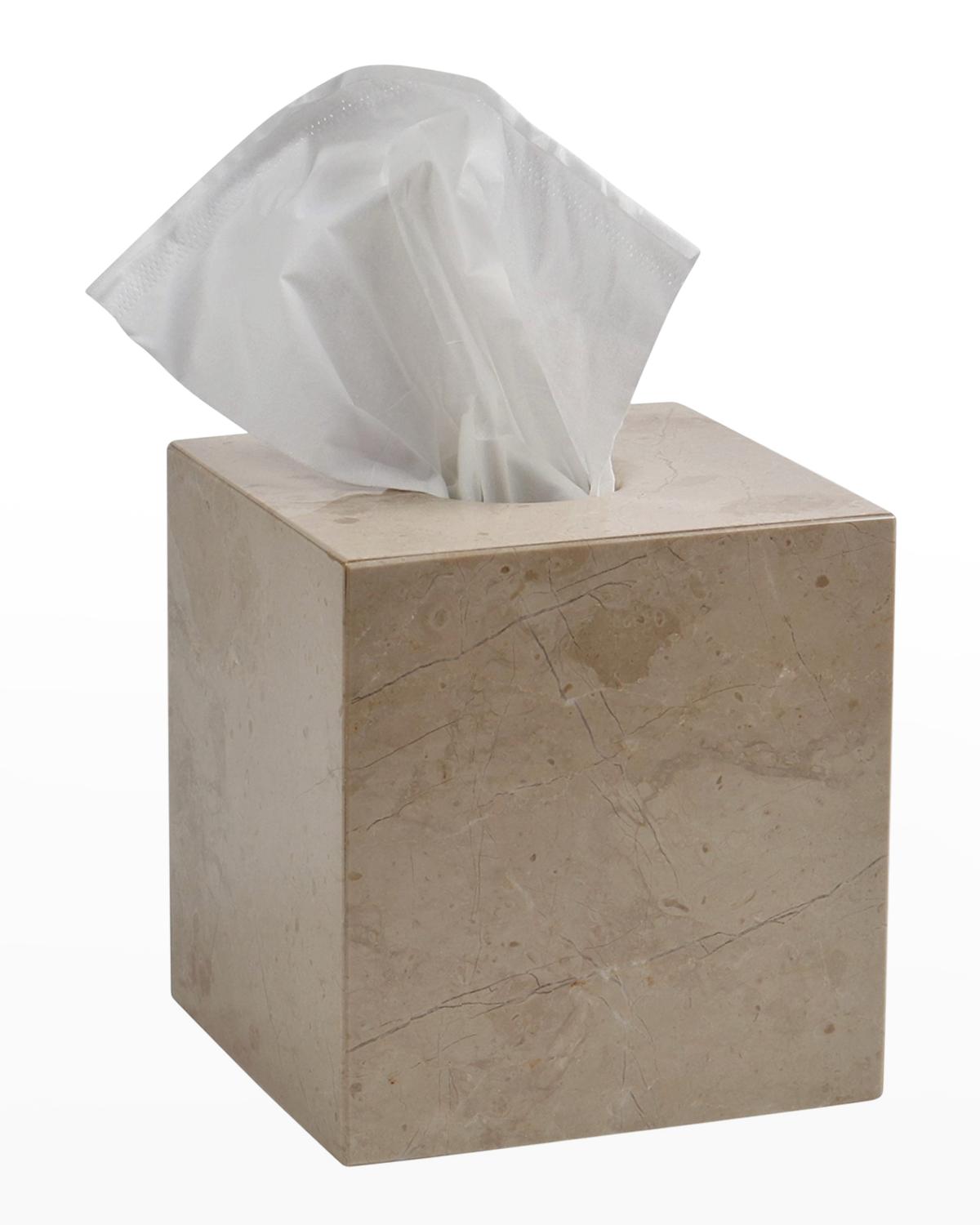 Marble Crafter Myrtus Verona Beige Marble Tissue Box Holder In Pinkish Beige