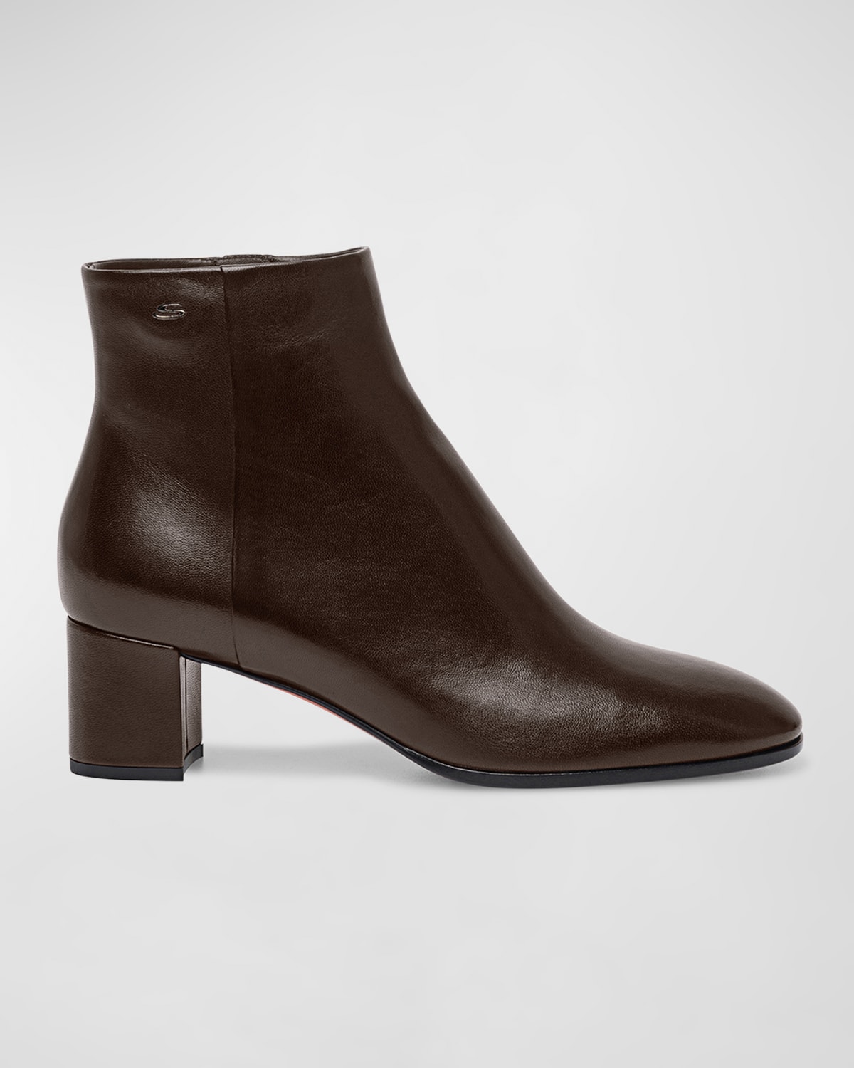 Shop Santoni Halfrida Napa Zip Ankle Booties In Dark Brown