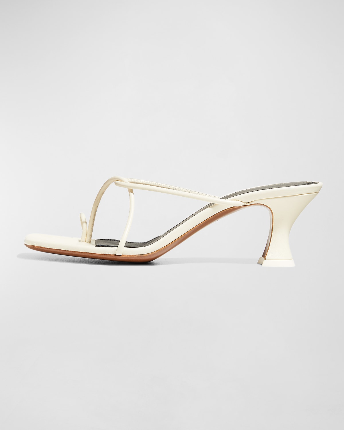 Neous Strappy Leather Kitten-heel Sandals In Cream