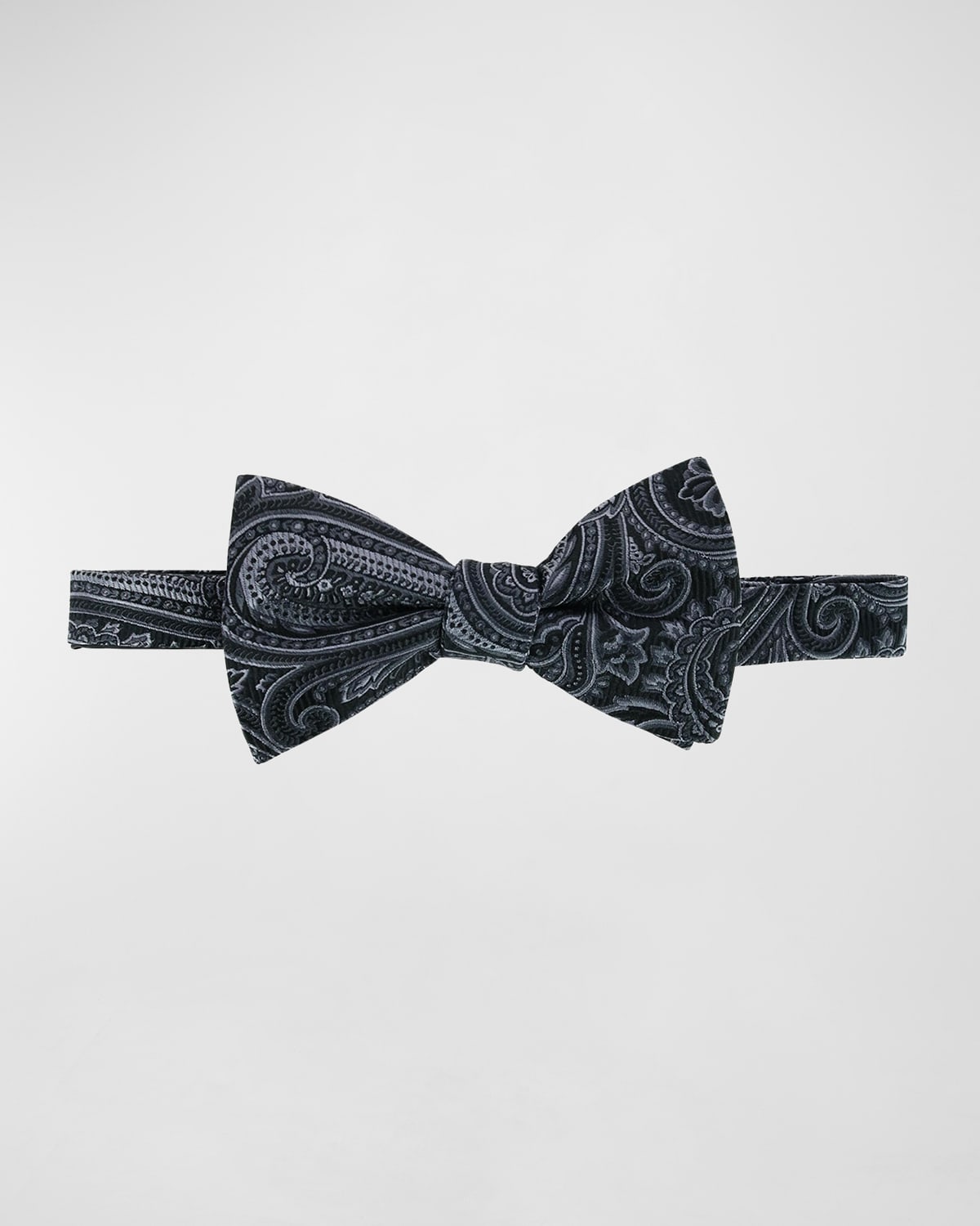 Shop Trafalgar Men's Sobee Silk Paisley Bow Tie In Black