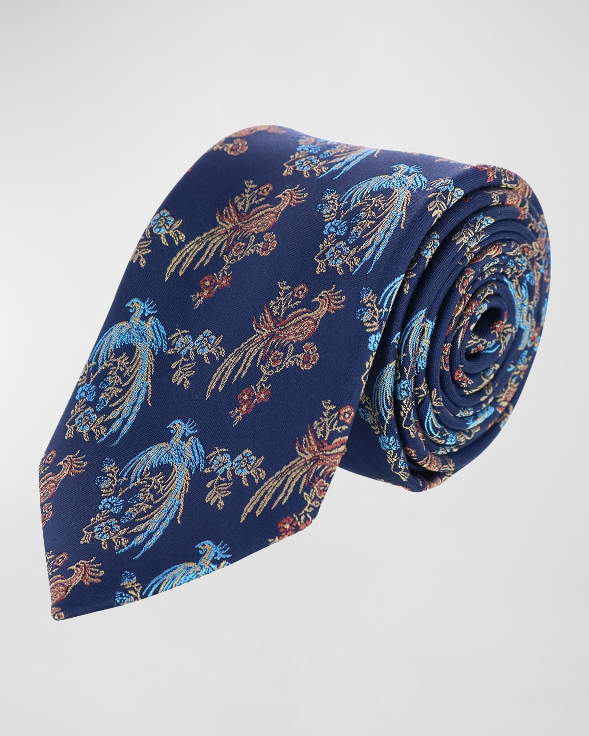 Trafalgar Birds Of Prosperity Necktie In Navy