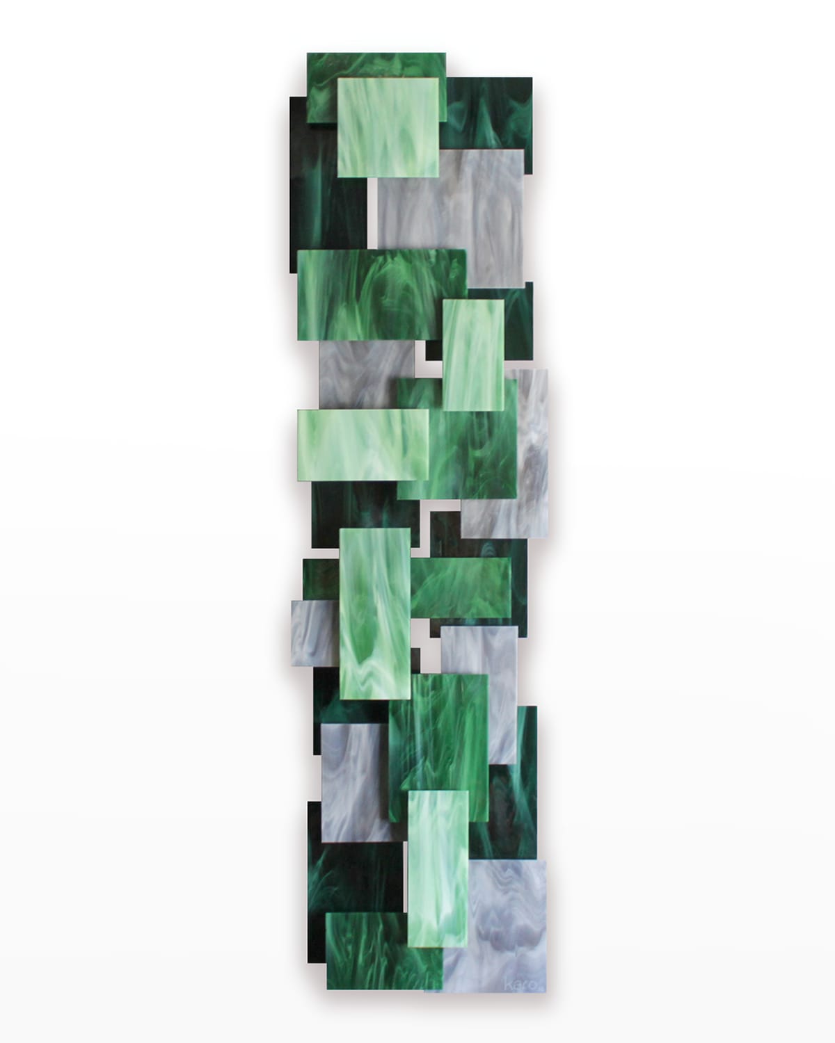 Shop Karo Studios Glass And Metal Wall Sculpture In Green