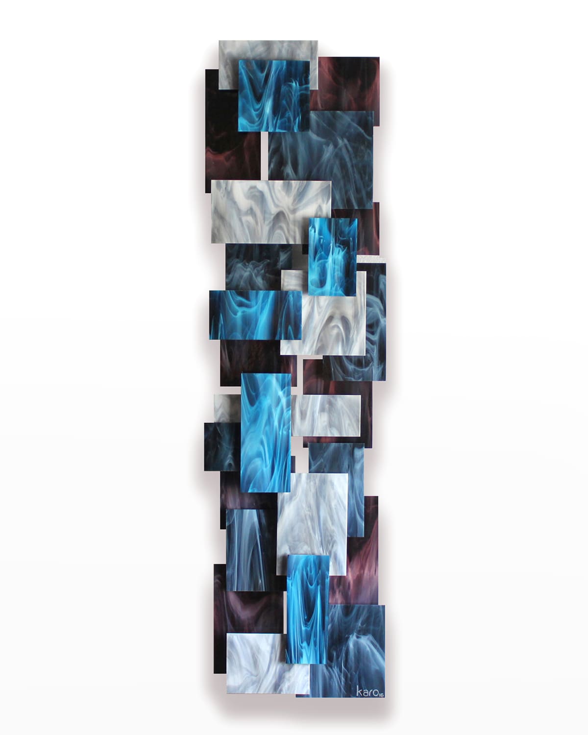 Shop Karo Studios Glass And Metal Wall Sculpture In Blue