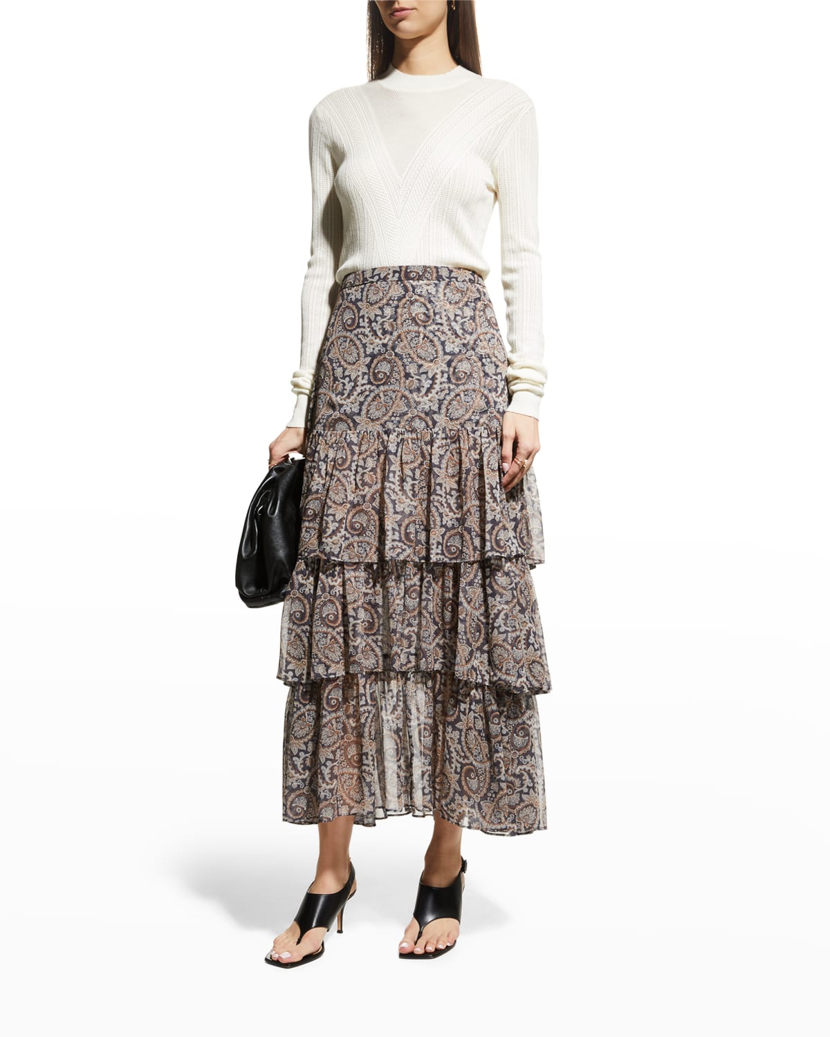 Veronica Beard Raylan Pointelle-knit Pullover Sweater In Ivory
