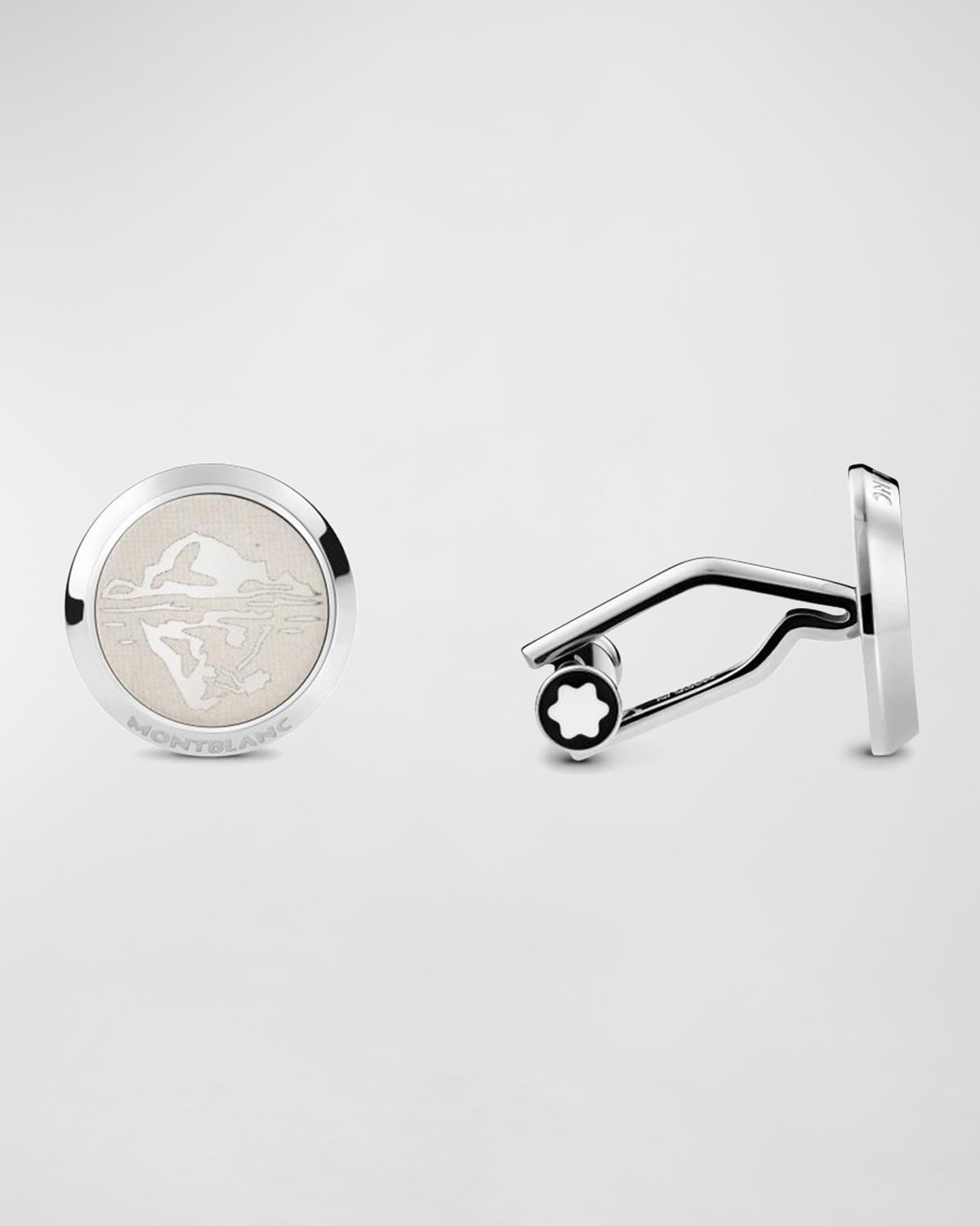 Montblanc 1858 Ice Sea Cufflinks In Silver