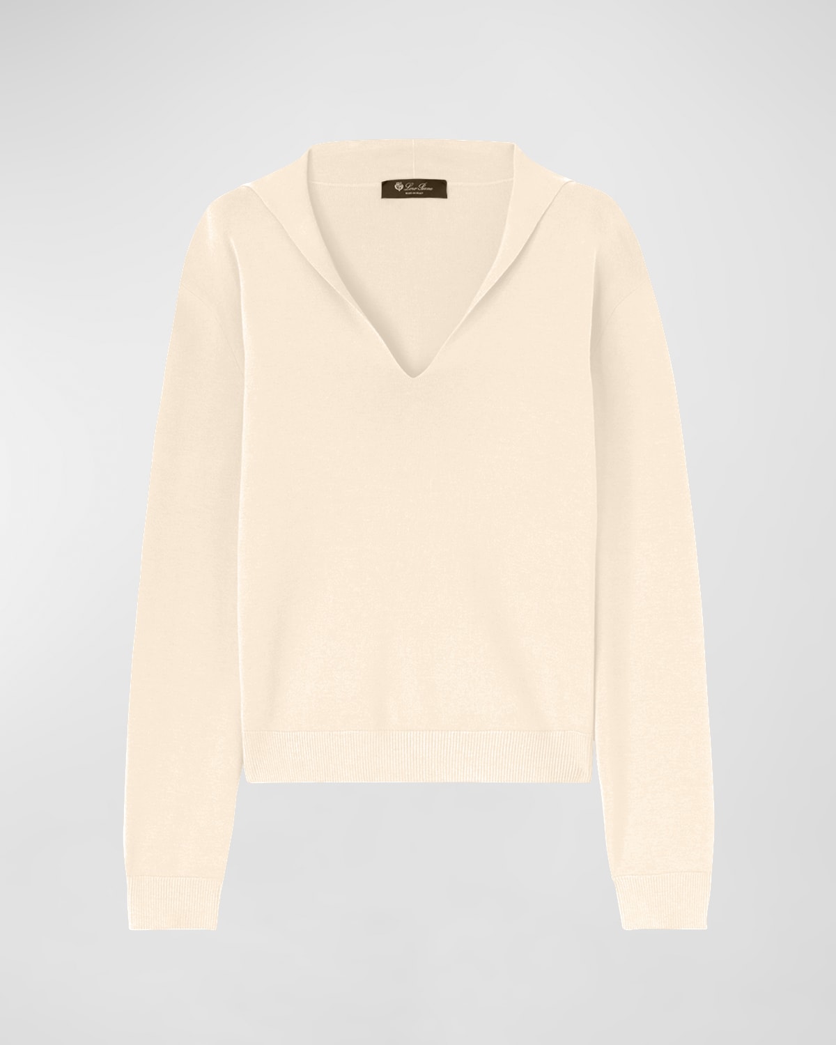 Loro Piana Sorbonne Polo Top In A08u Rice Milk