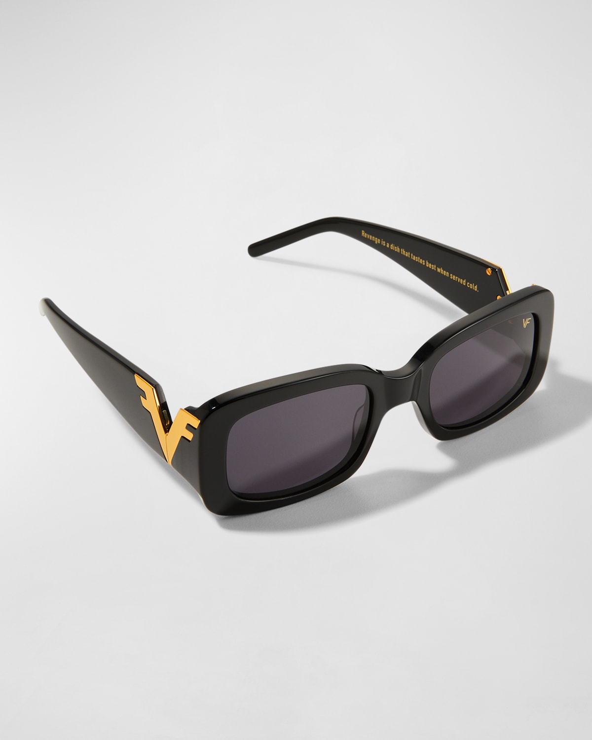Shop Vintage Frames Company Men's Vf Godfather V-décor Rectangle Sunglasses In Jet Black