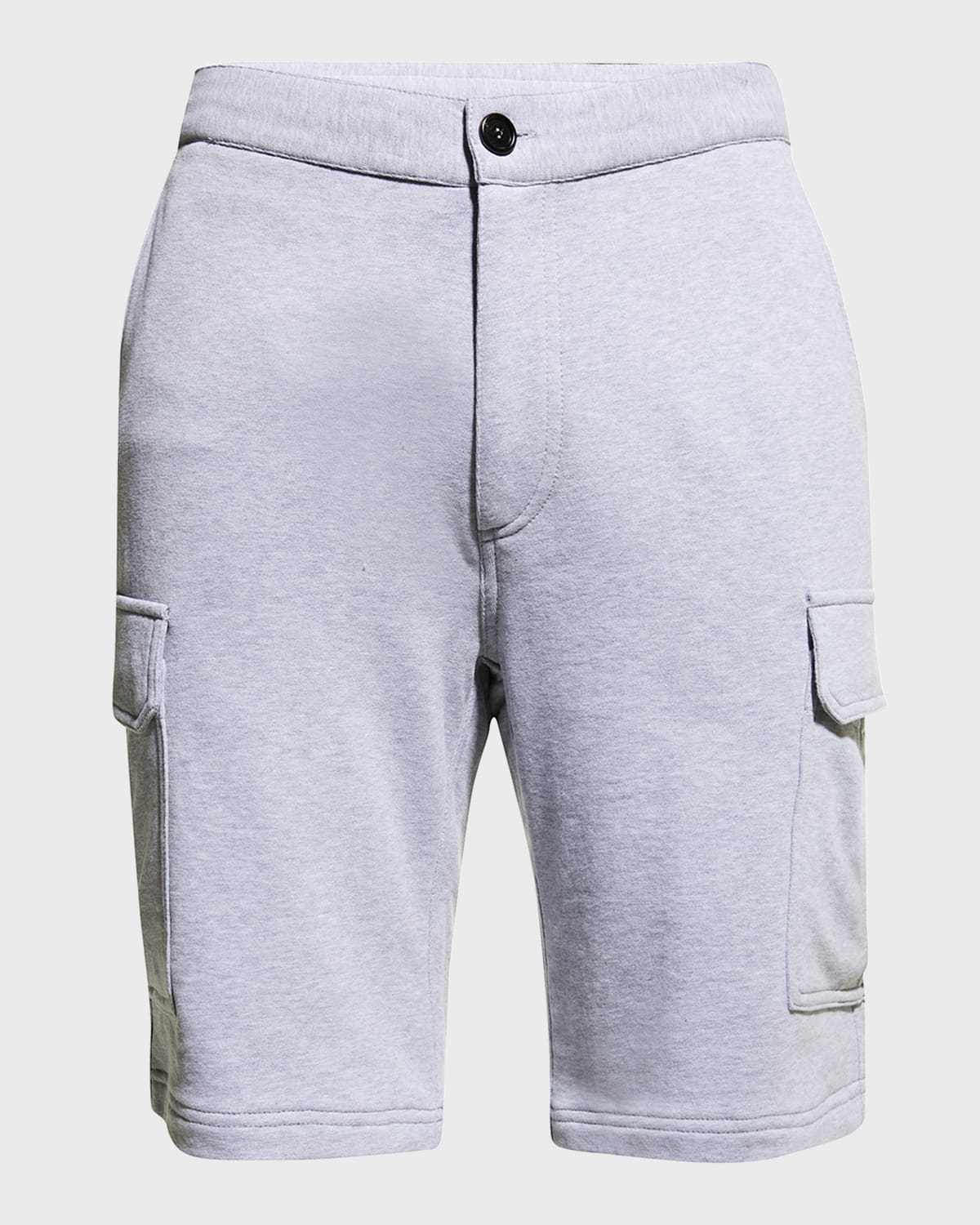 Brunello Cucinelli Men's 100 Cotton Cargo Sweat Shorts In Grey